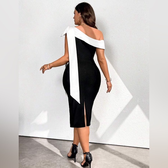 Plus Off Shoulder MIDI Bodycon Dress - Picture 2 of 10